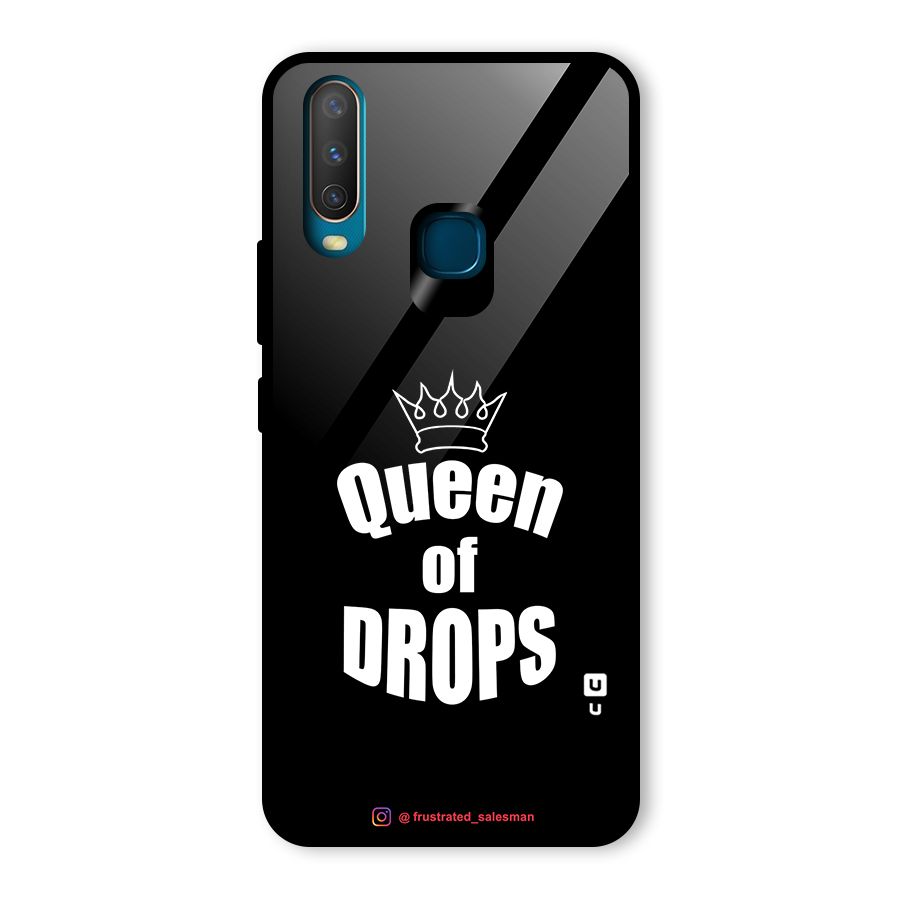 Queen of Drops Black Glass Back Case for Vivo Y12