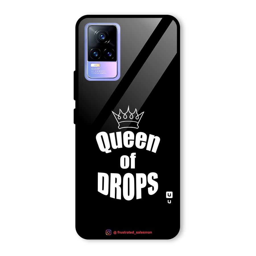 Queen of Drops Black Glass Back Case for Vivo Y73