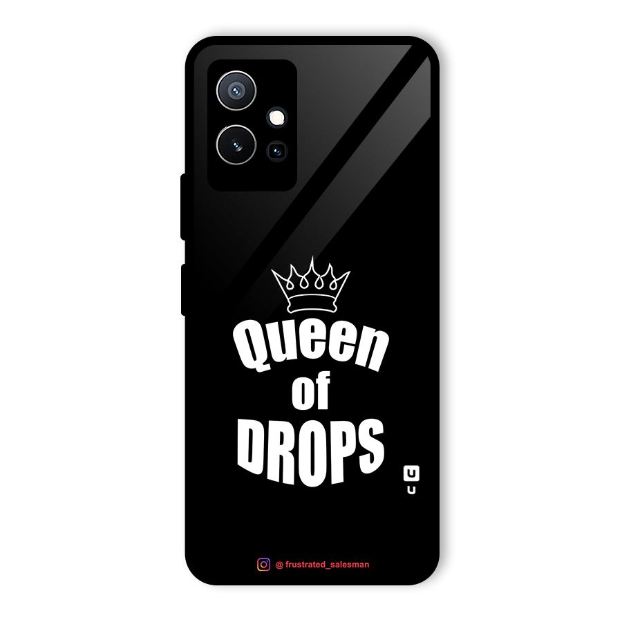 Queen of Drops Black Glass Back Case for Vivo Y75 5G
