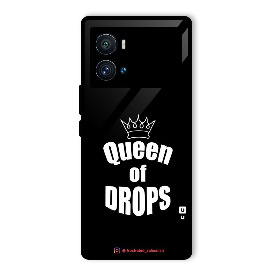Queen of Drops Black Glass Back Case for Vivo iQOO 9 Pro