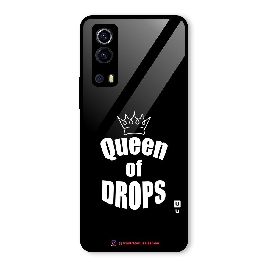 Queen of Drops Black Glass Back Case for Vivo iQOO Z3
