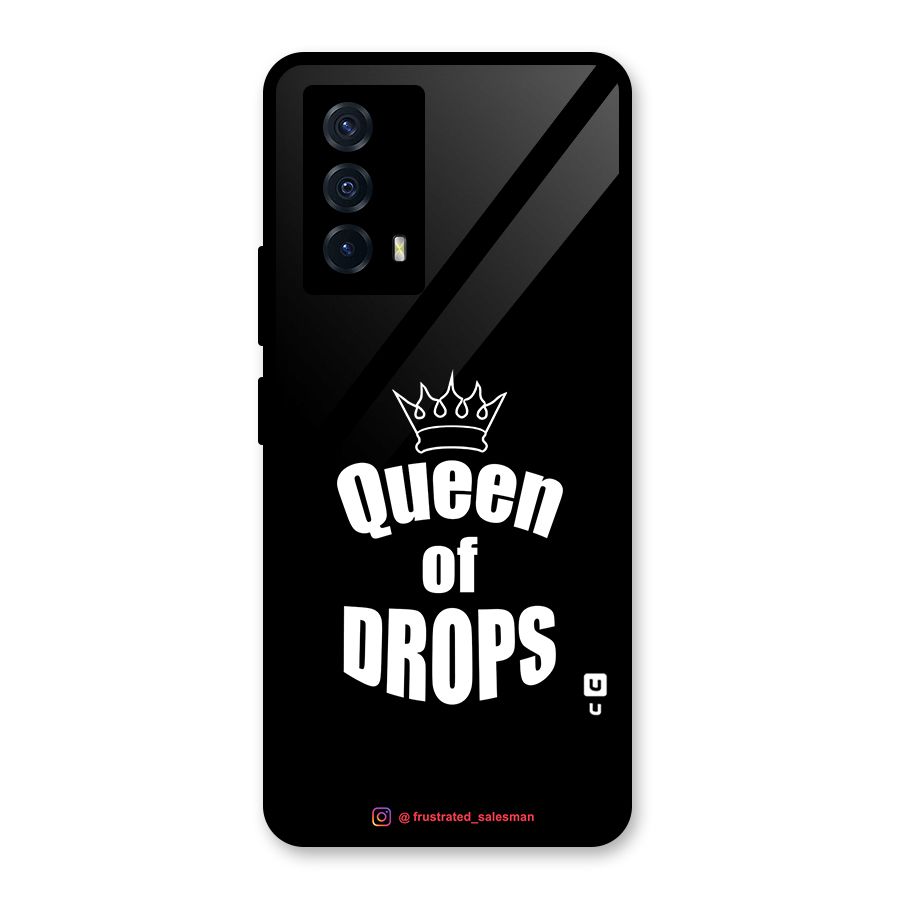 Queen of Drops Black Glass Back Case for Vivo iQOO Z5