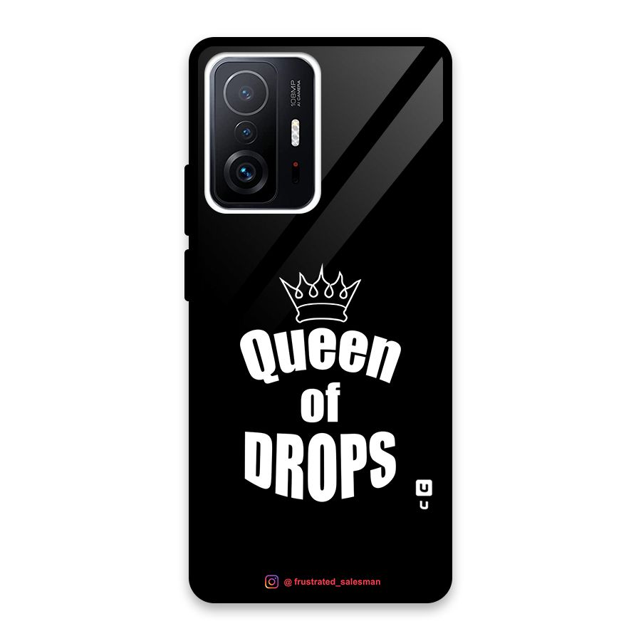 Queen of Drops Black Glass Back Case for Xiaomi 11T Pro