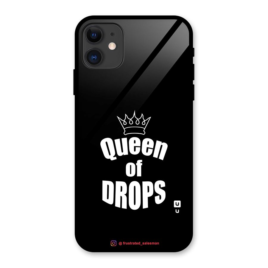 Queen of Drops Black Glass Back Case for iPhone 11