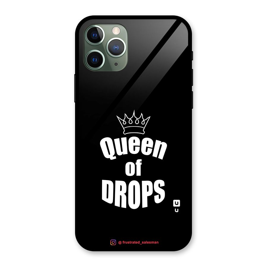 Queen of Drops Black Glass Back Case for iPhone 11 Pro