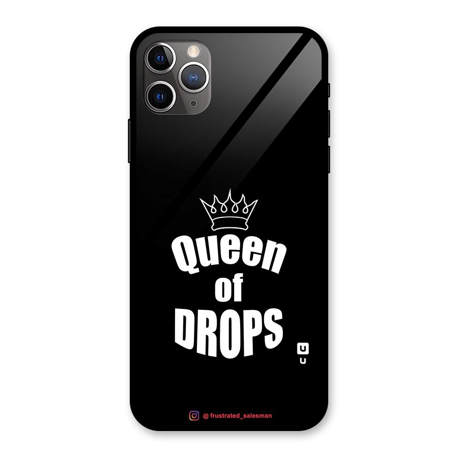 Queen of Drops Black Glass Back Case for iPhone 11 Pro Max