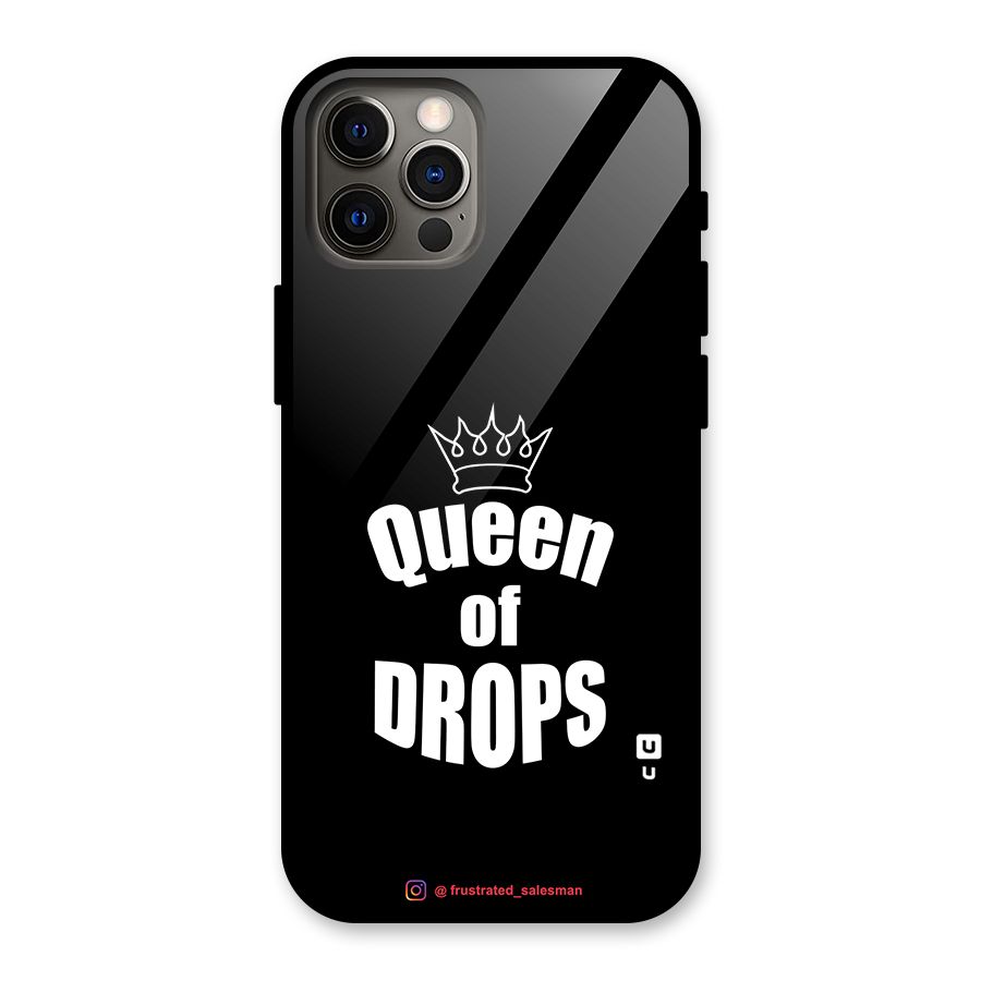 Queen of Drops Black Glass Back Case for iPhone 12 Pro