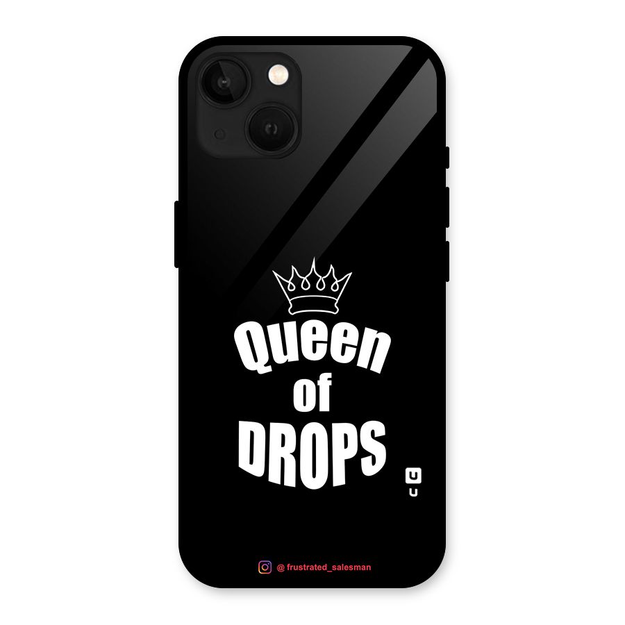 Queen of Drops Black Glass Back Case for iPhone 13