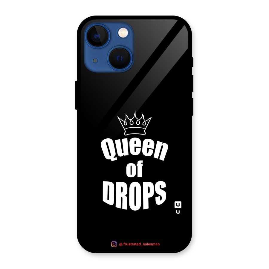 Queen of Drops Black Glass Back Case for iPhone 13 Mini