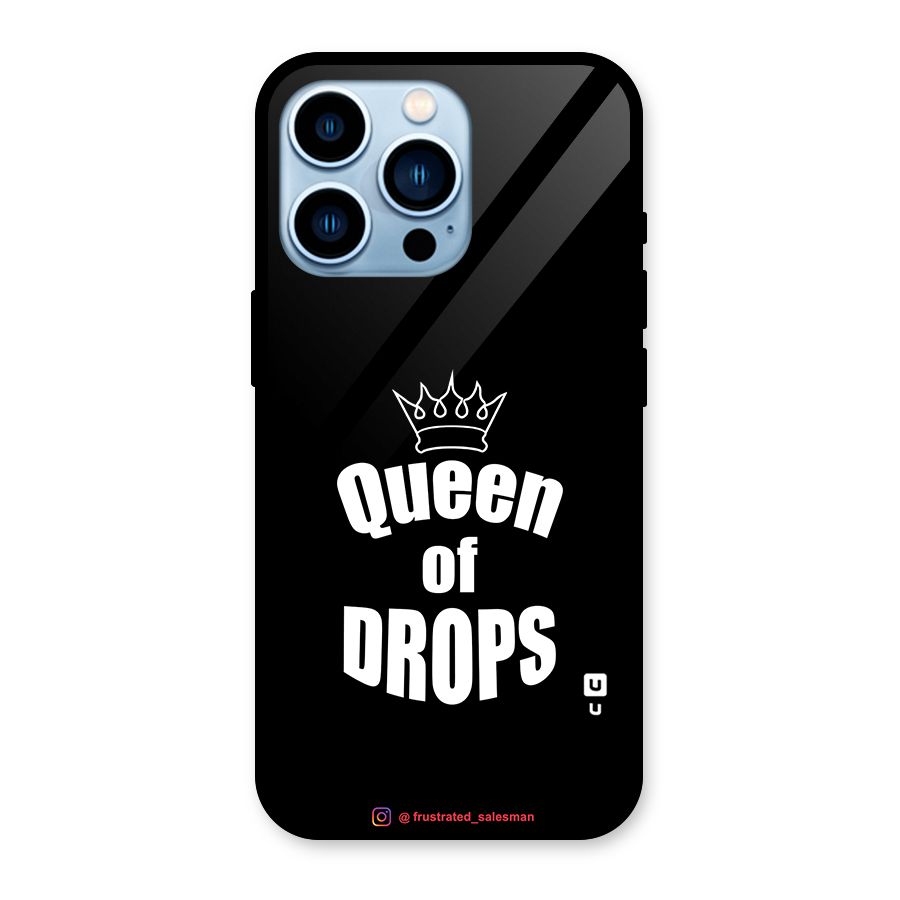 Queen of Drops Black Glass Back Case for iPhone 13 Pro