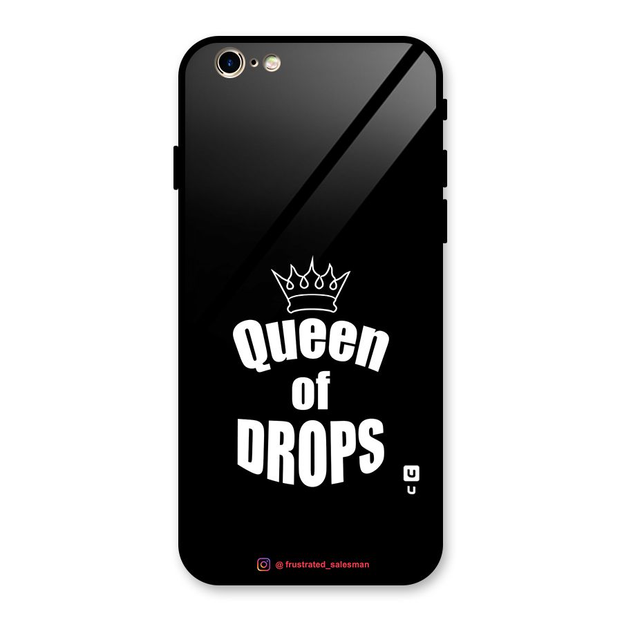 Queen of Drops Black Glass Back Case for iPhone 6 6S