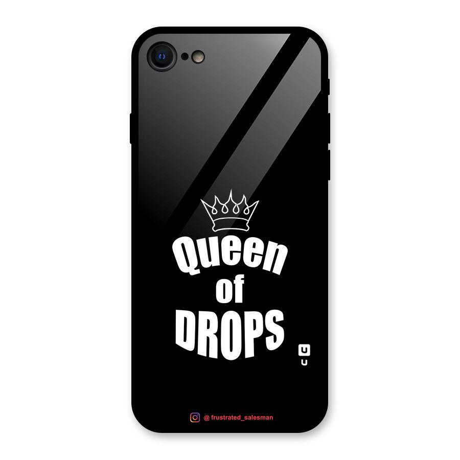 Queen of Drops Black Glass Back Case for iPhone 7