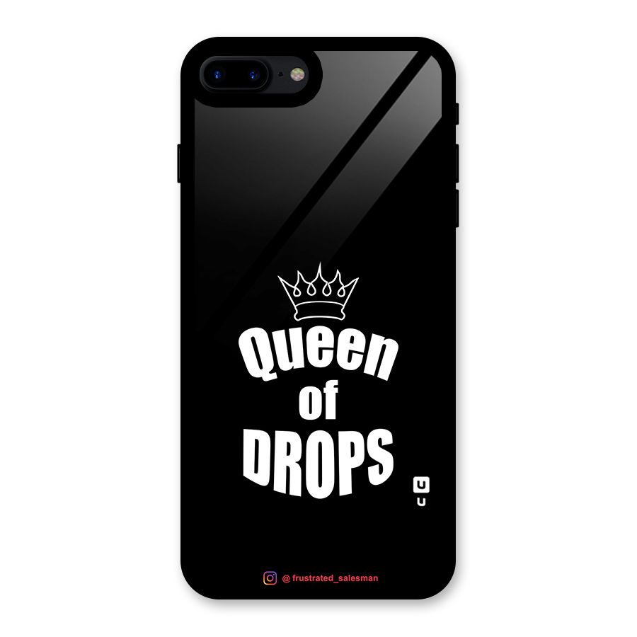 Queen of Drops Black Glass Back Case for iPhone 8 Plus