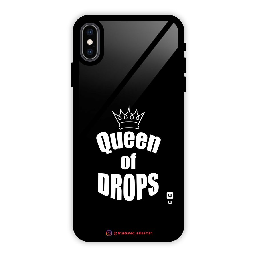 Queen of Drops Black Glass Back Case for iPhone XS Max
