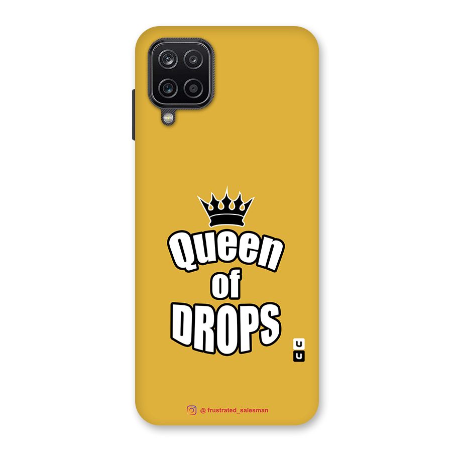 Queen of Drops Mustard Yellow Glass Back Case for Galaxy A12