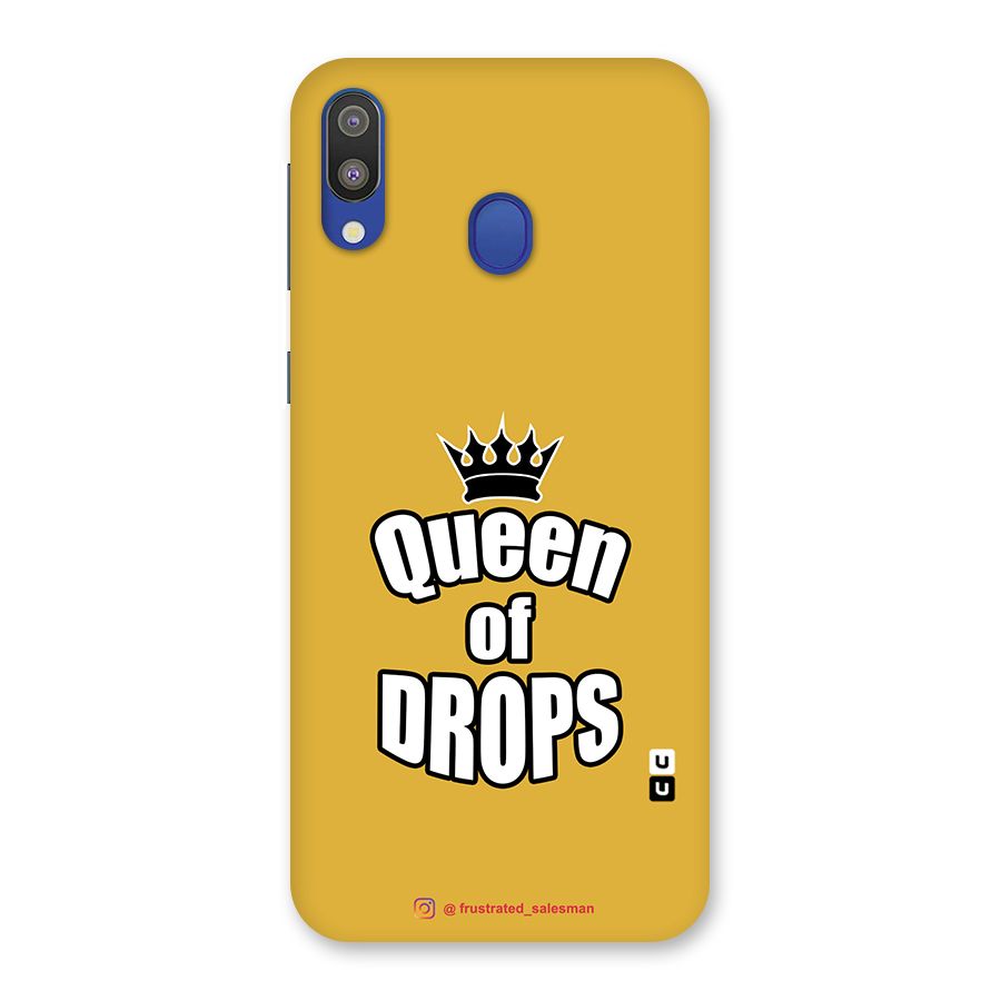 Queen of Drops Mustard Yellow Glass Back Case for Galaxy M20