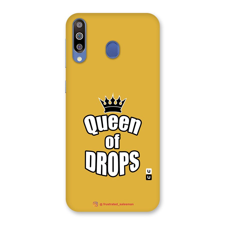 Queen of Drops Mustard Yellow Glass Back Case for Galaxy M30