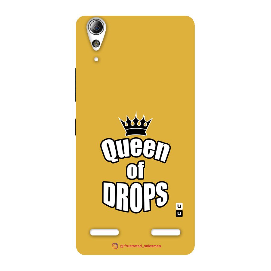 Queen of Drops Mustard Yellow Back Case for Lenovo A6000 Plus