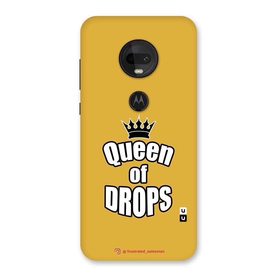 Queen of Drops Mustard Yellow Back Case for Moto G7