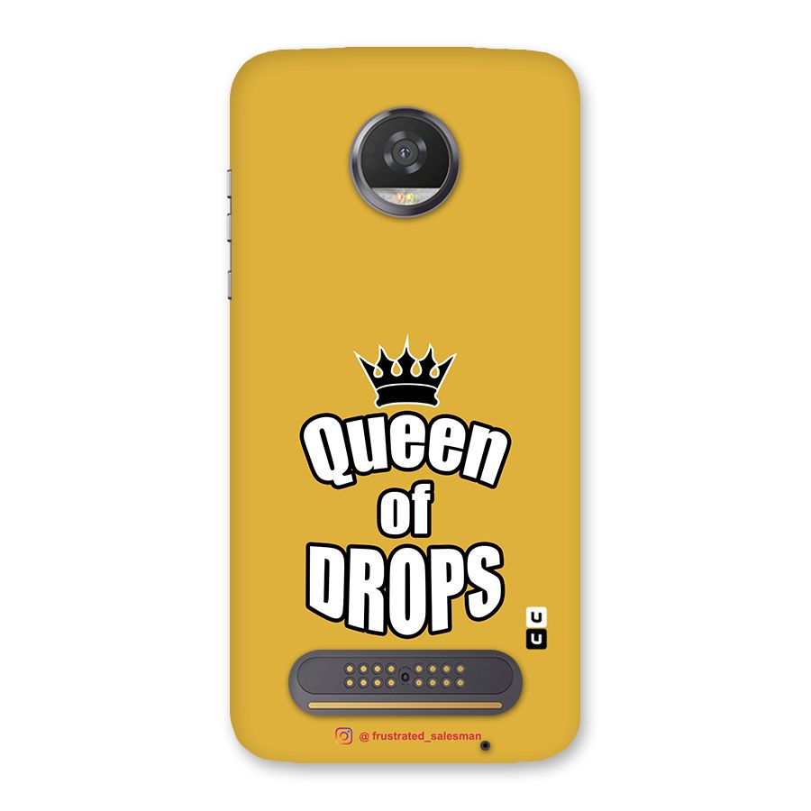 Queen of Drops Mustard Yellow Back Case for Moto Z2 Play