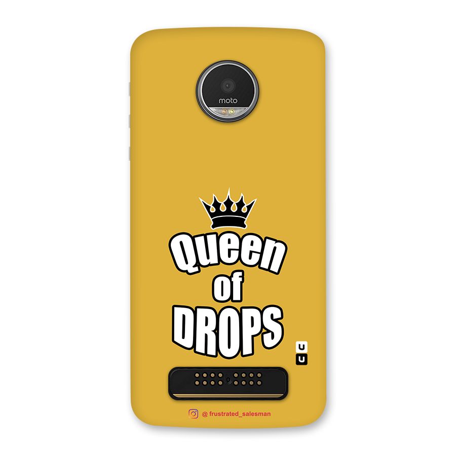 Queen of Drops Mustard Yellow Back Case for Moto Z Play