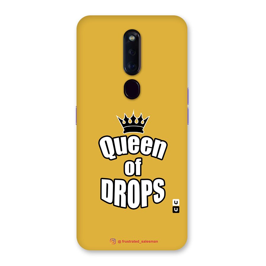 Queen of Drops Mustard Yellow Glass Back Case for Oppo F11 Pro
