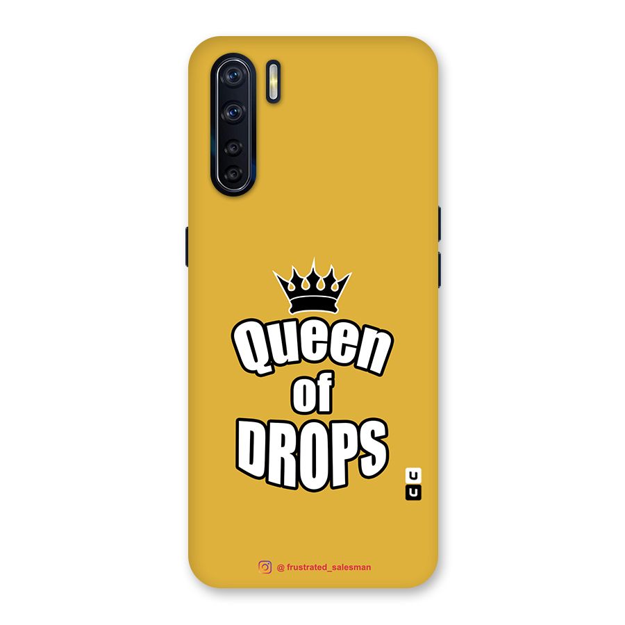 Queen of Drops Mustard Yellow Glass Back Case for Oppo F15
