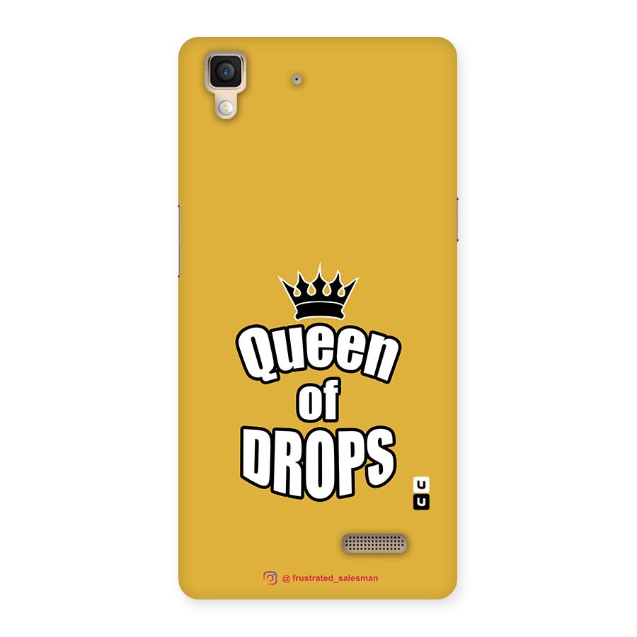 Queen of Drops Mustard Yellow Back Case for Oppo R7