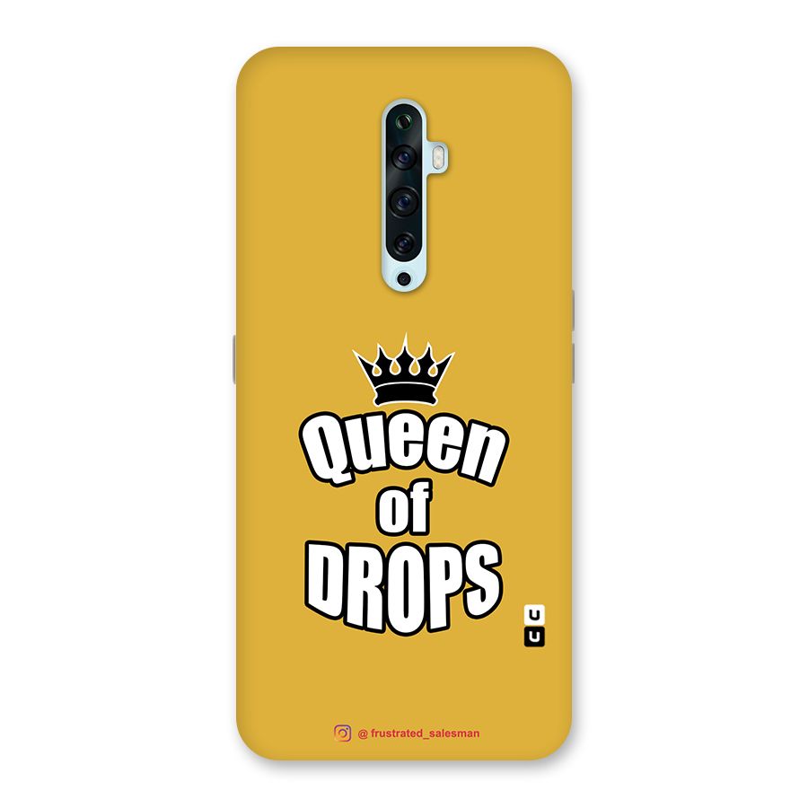 Queen of Drops Mustard Yellow Glass Back Case for Oppo Reno2 Z