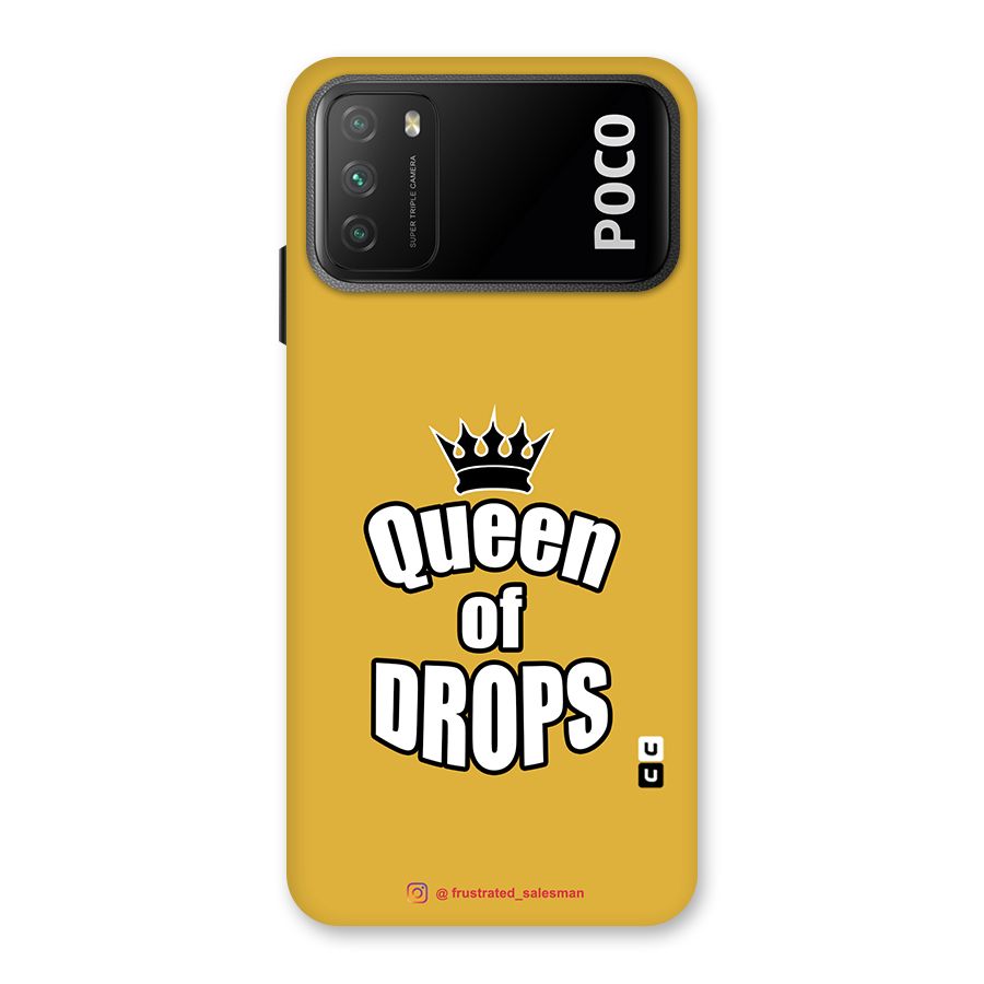 Queen of Drops Mustard Yellow Back Case for Poco M3
