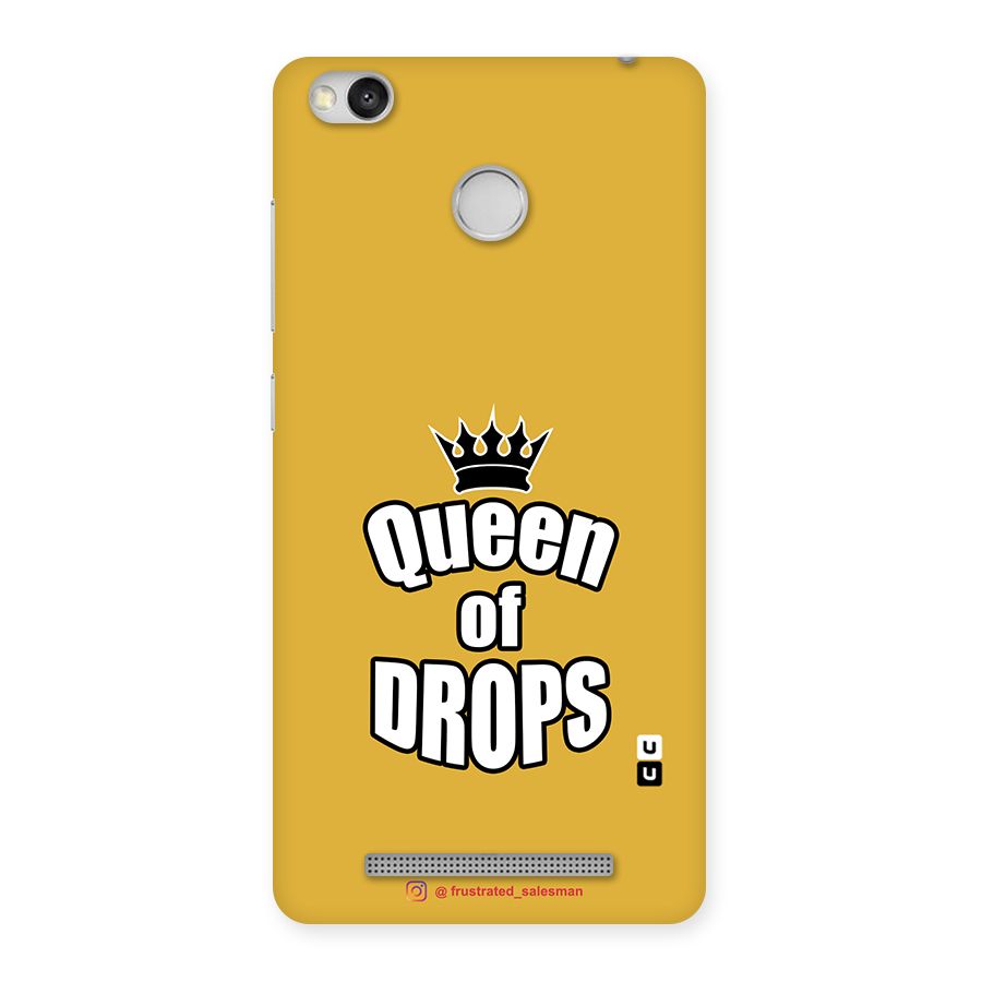 Queen of Drops Mustard Yellow Back Case for Redmi 3S Prime