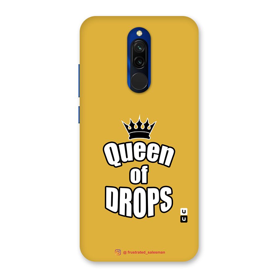 Queen of Drops Mustard Yellow Glass Back Case for Redmi 8
