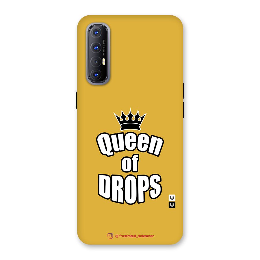 Queen of Drops Mustard Yellow Glass Back Case for Reno3 Pro