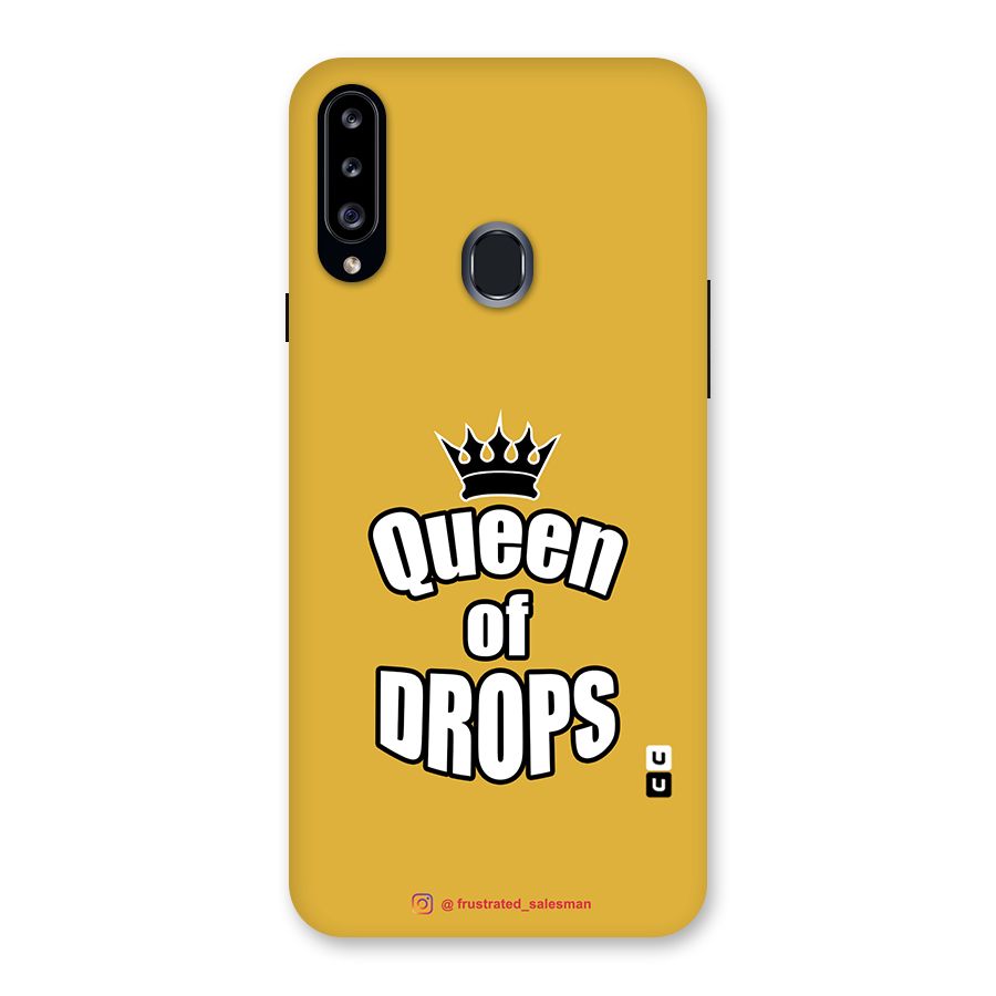 Queen of Drops Mustard Yellow Back Case for Samsung Galaxy A20s