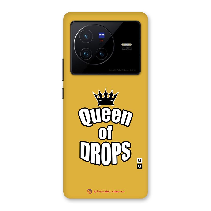 Queen of Drops Mustard Yellow Back Case for Vivo X80
