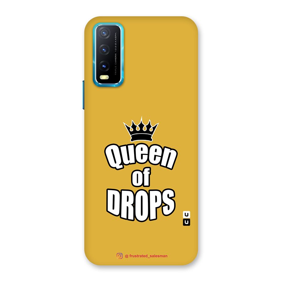 Queen of Drops Mustard Yellow Back Case for Vivo Y20G