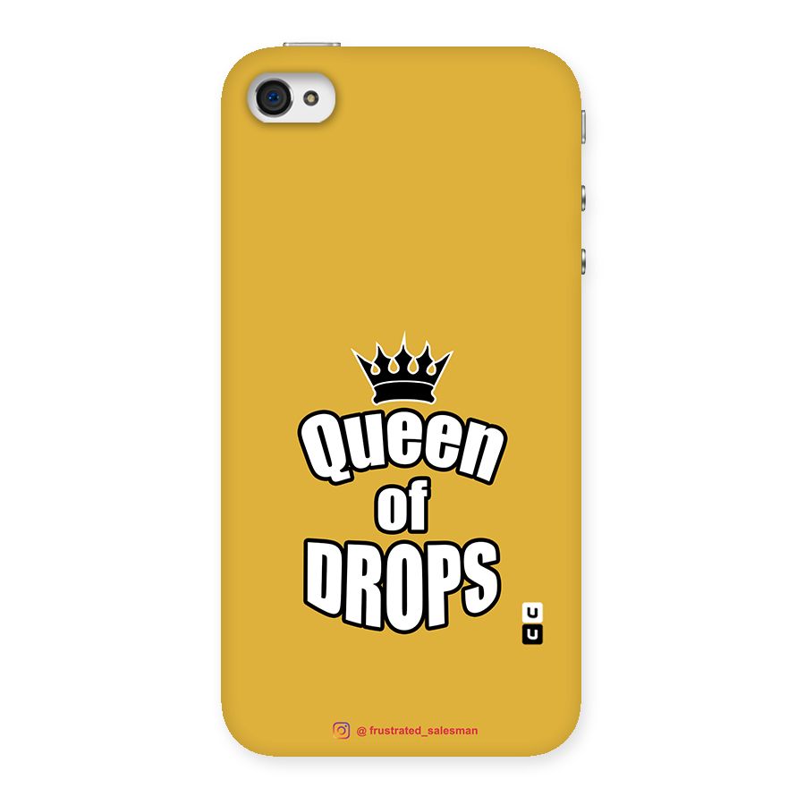 Queen of Drops Mustard Yellow Back Case for iPhone 4 4s