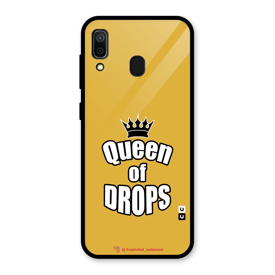 Queen of Drops Mustard Yellow Glass Back Case for Galaxy A30