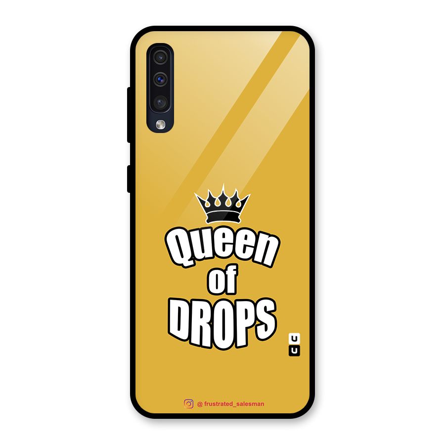Queen of Drops Mustard Yellow Glass Back Case for Galaxy A50s