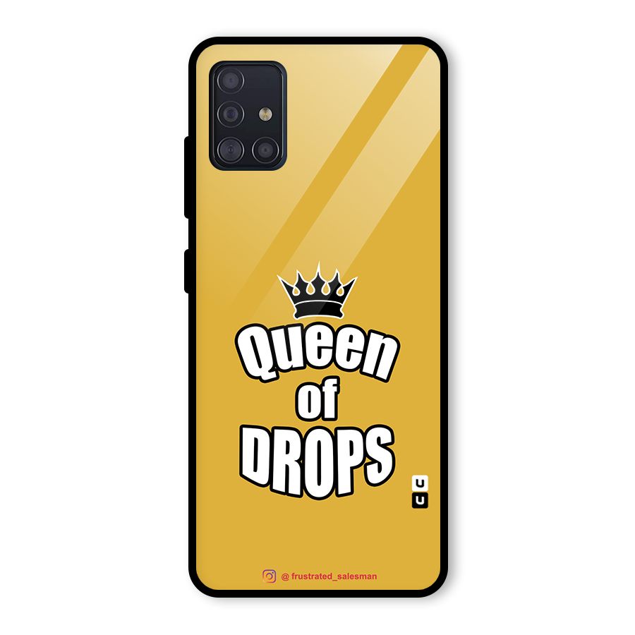 Queen of Drops Mustard Yellow Glass Back Case for Galaxy A51