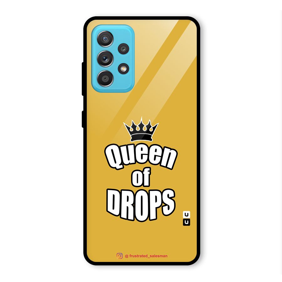 Queen of Drops Mustard Yellow Glass Back Case for Galaxy A52s 5G