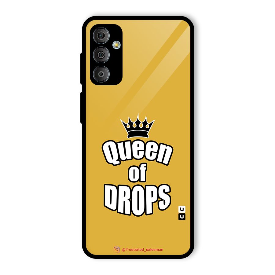 Queen of Drops Mustard Yellow Glass Back Case for Galaxy F23