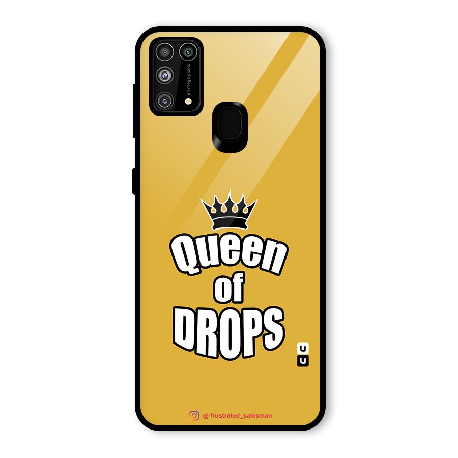 Queen of Drops Mustard Yellow Glass Back Case for Galaxy F41