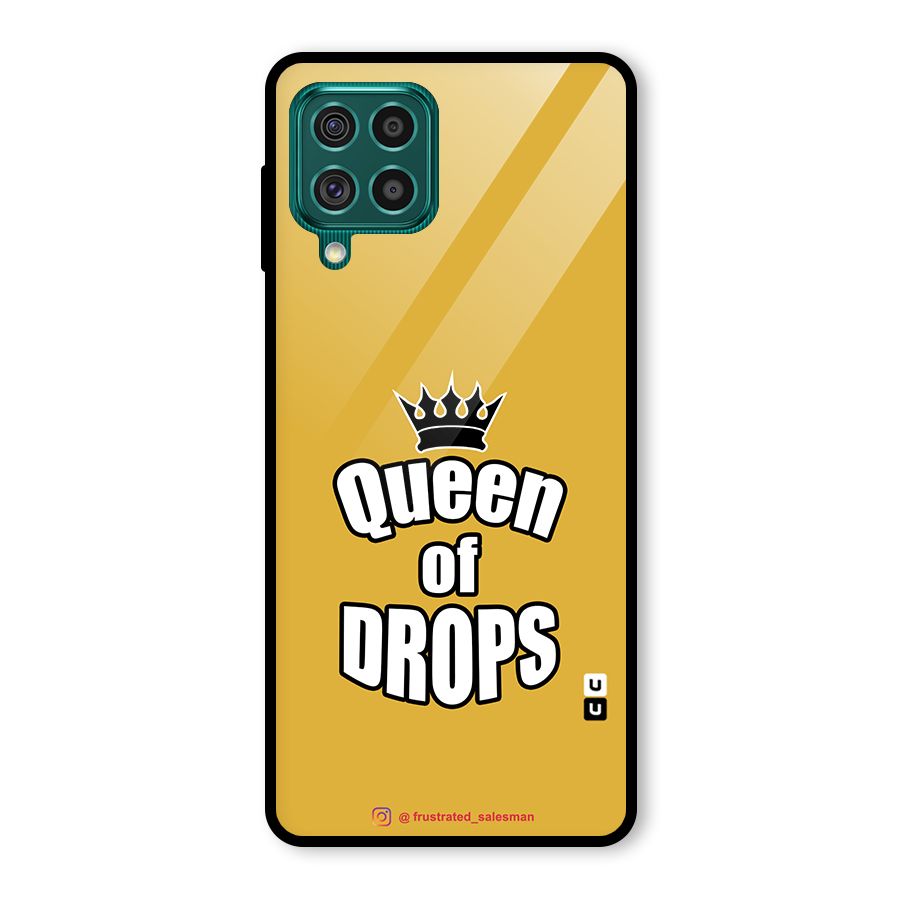Queen of Drops Mustard Yellow Glass Back Case for Galaxy F62