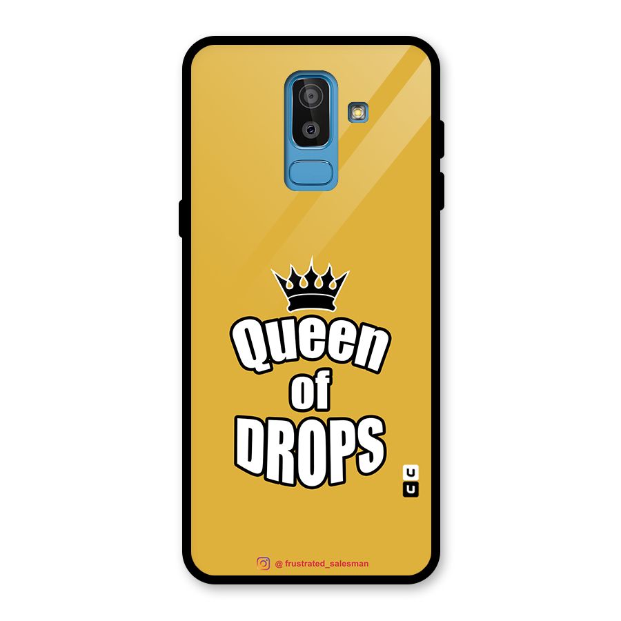 Queen of Drops Mustard Yellow Glass Back Case for Galaxy J8
