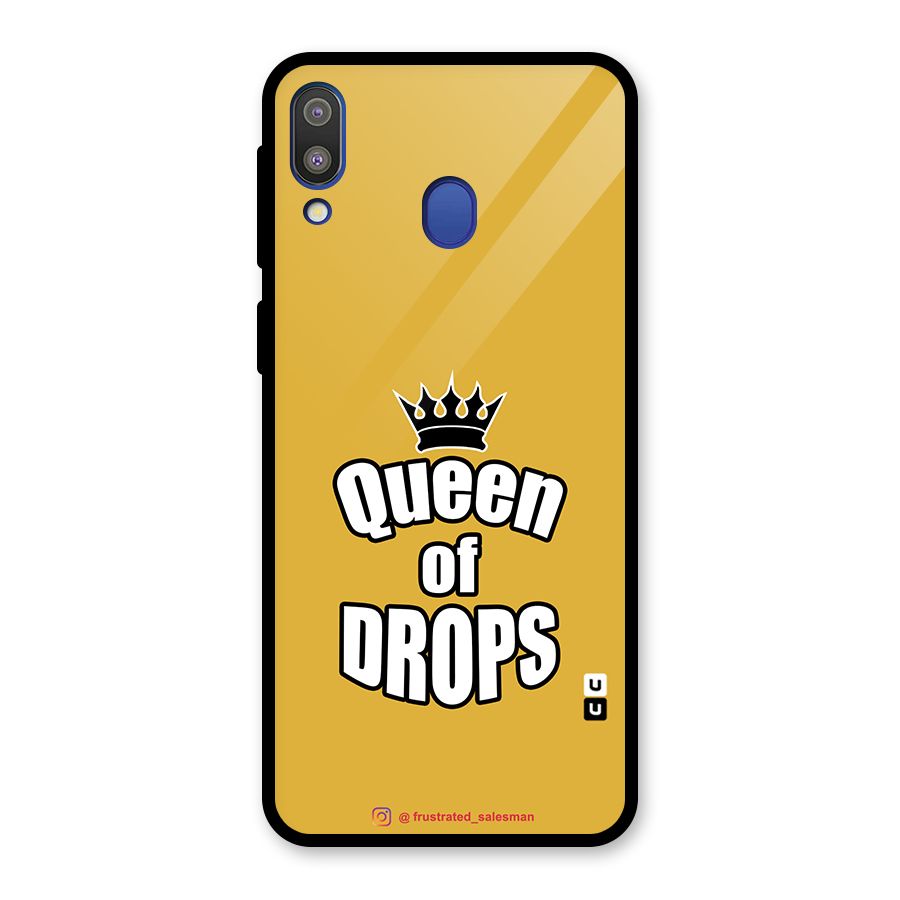 Queen of Drops Mustard Yellow Glass Back Case for Galaxy M20