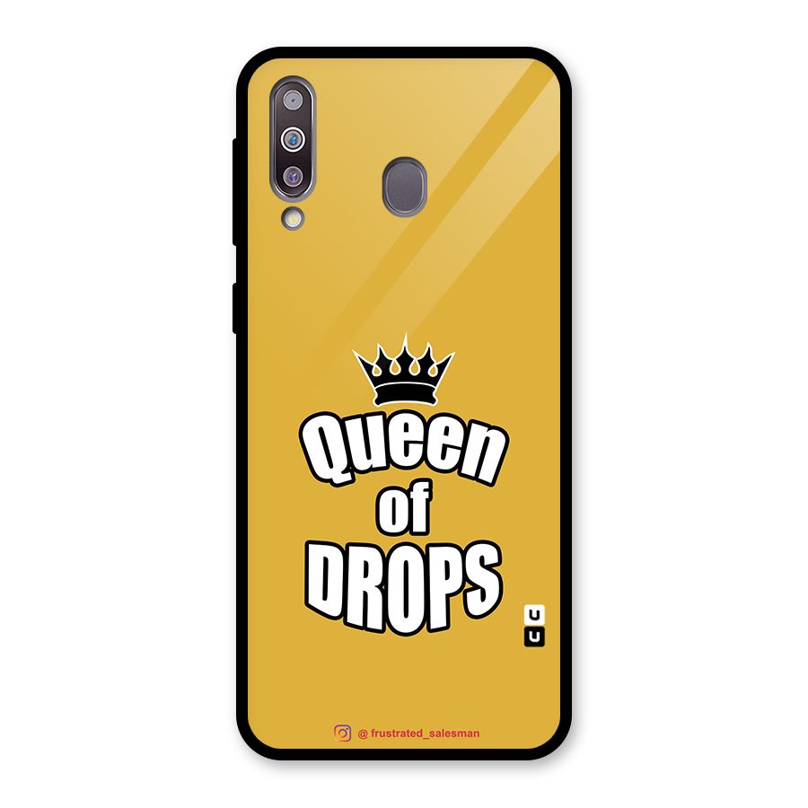 Queen of Drops Mustard Yellow Glass Back Case for Galaxy M30