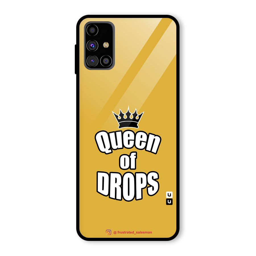 Queen of Drops Mustard Yellow Glass Back Case for Galaxy M31s