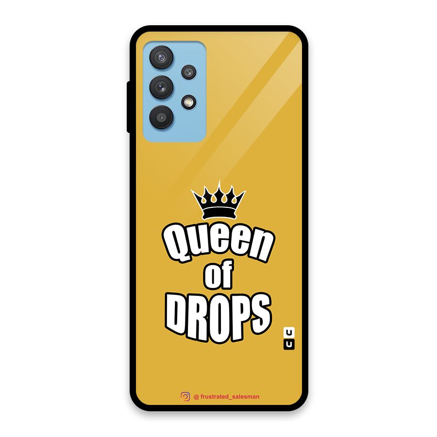 Queen of Drops Mustard Yellow Glass Back Case for Galaxy M32 5G