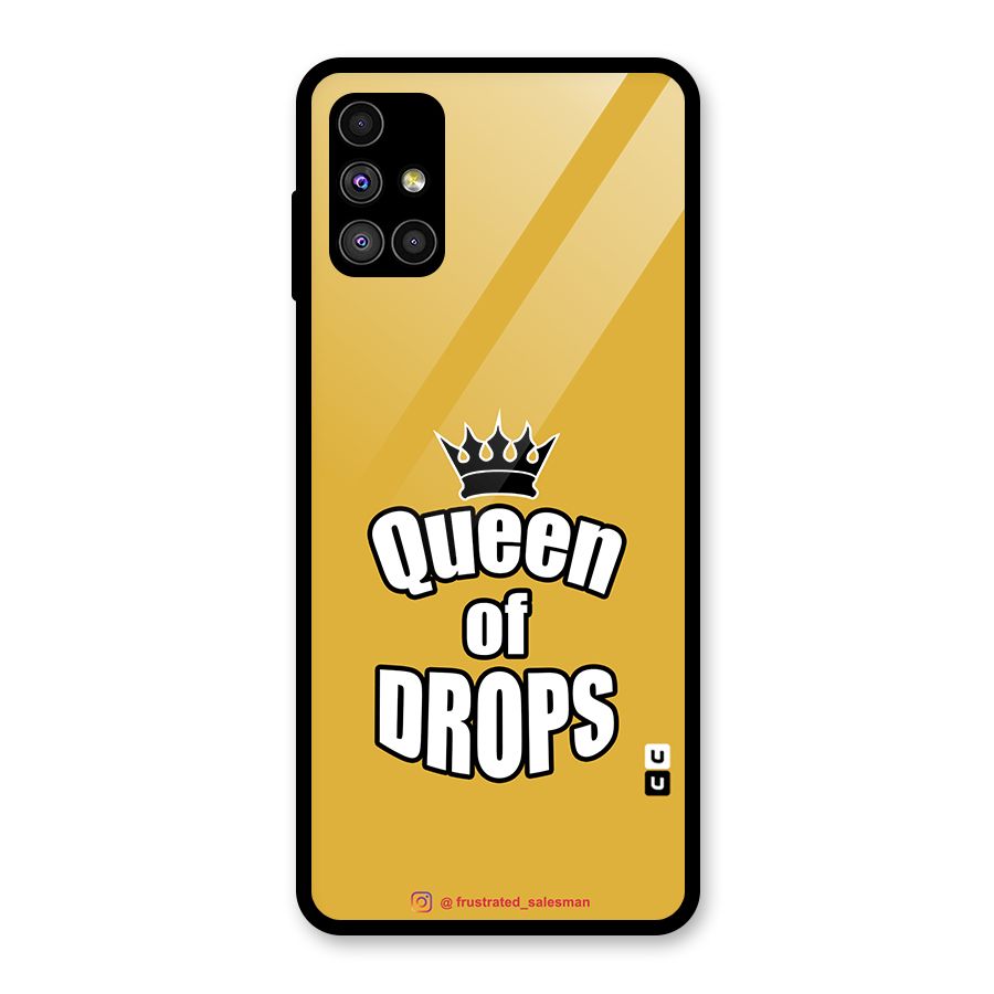 Queen of Drops Mustard Yellow Glass Back Case for Galaxy M51